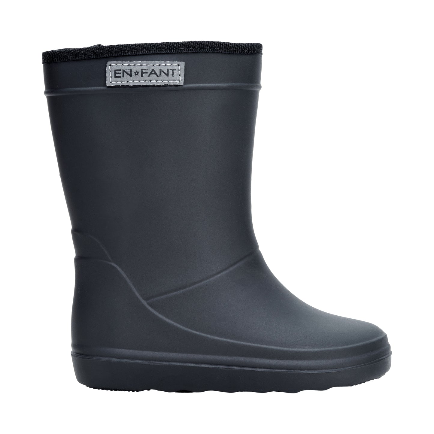 En Fant gefütterte Gummistiefel