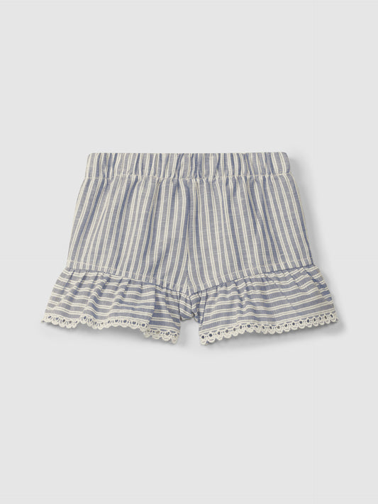Snug gestreifte Shorts mit Rüschen