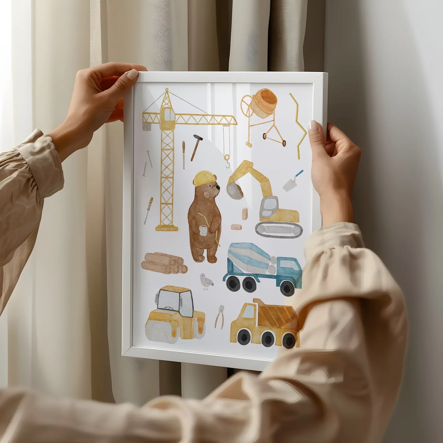 Hej Hanni Poster "Bär Baustelle"