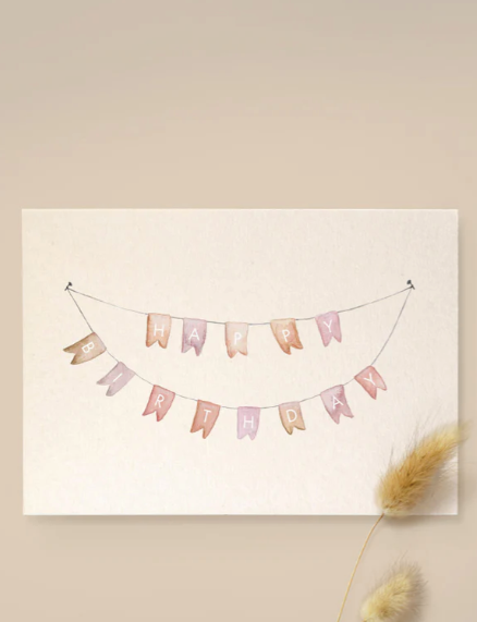 Leevje Postkarte "Happy Birthday Girlande"