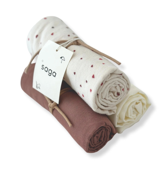 Saga Copenhagen Musselintuch 3-er Set Vidar
