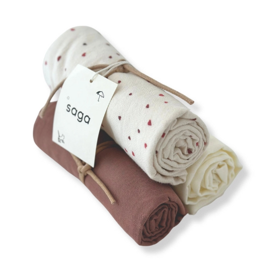 Saga Copenhagen Musselintuch 3-er Set Vidar