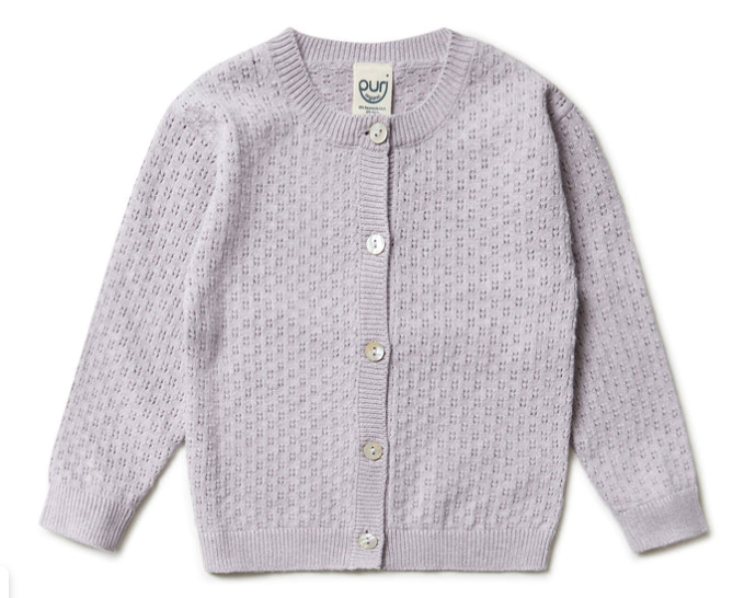 Puri Organic Strickjacke aus Ajourstrick