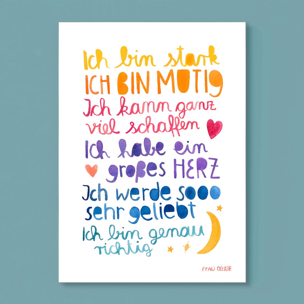 Frau Ottilie Poster "Affirmationen "A4
