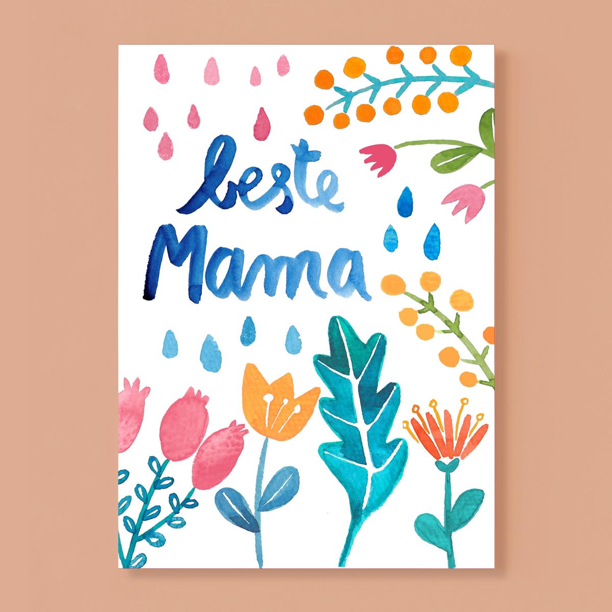 Frau Ottilie Postkarte- "Beste Mama"