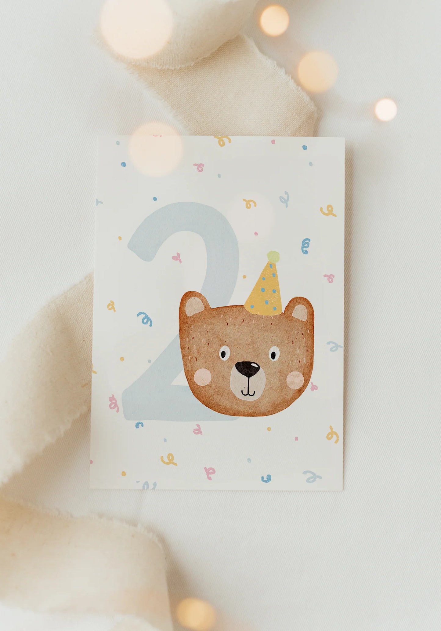 Hej Hanni Postkarte „Bär Konfetti 2"