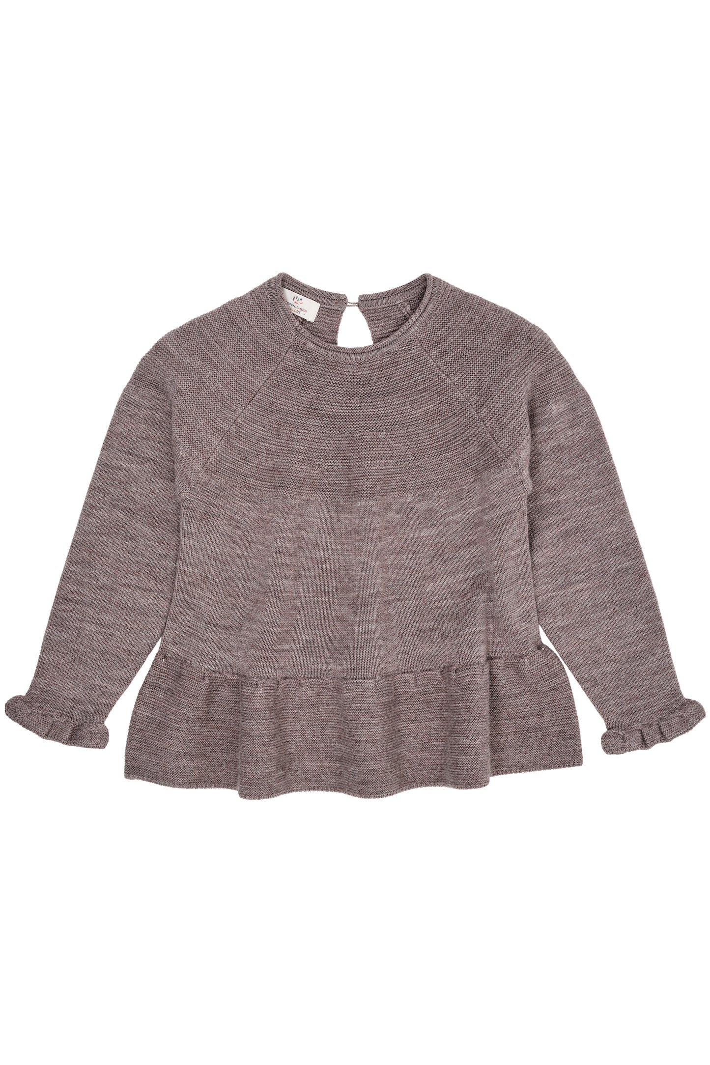 Copenhagen Colors Merino Strickbluse mit Rüschen