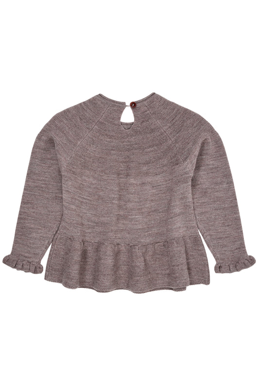 Copenhagen Colors Merino Strickbluse mit Rüschen
