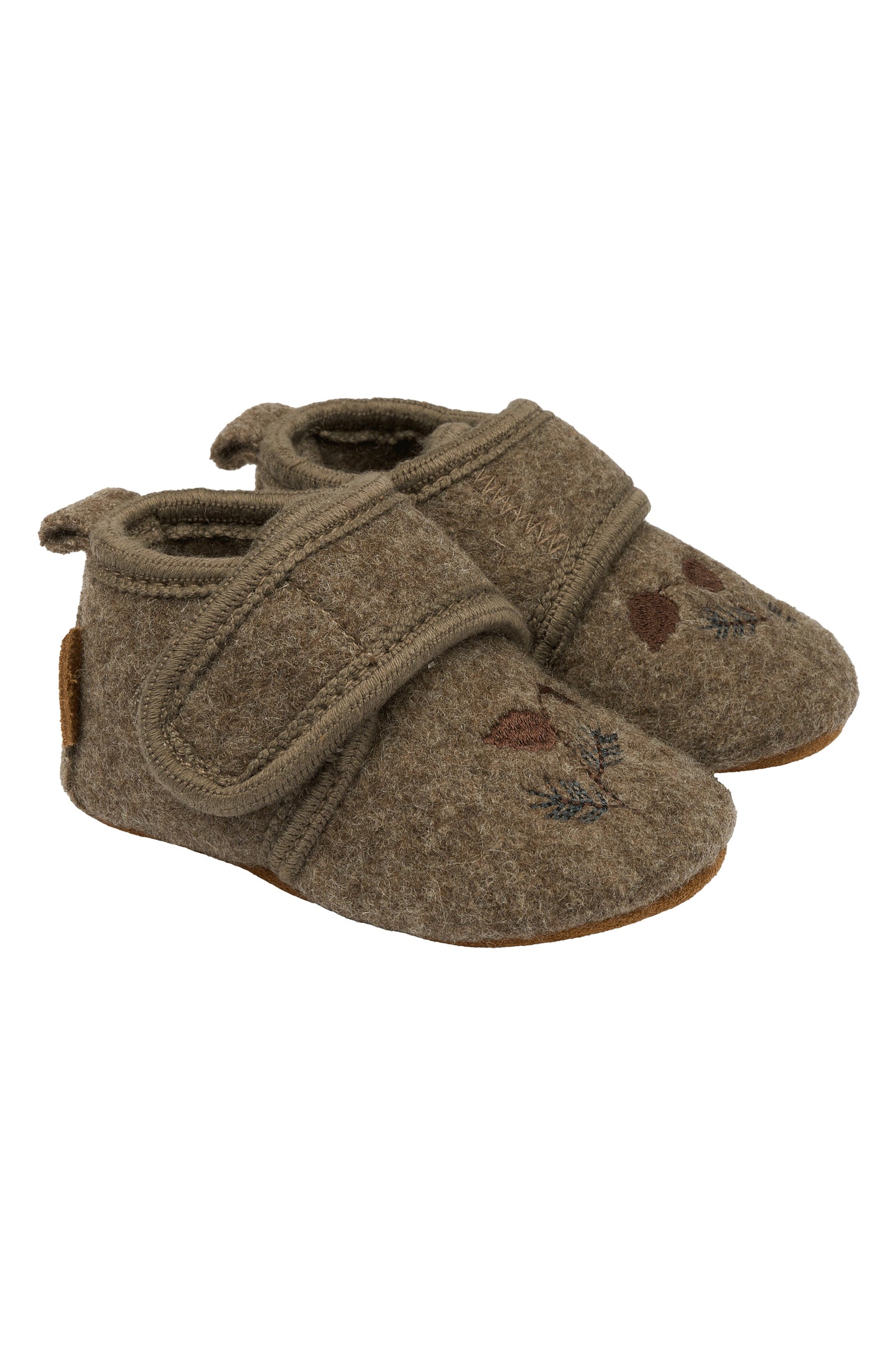 PomPom Hausschuhe aus Wolle mit Muster