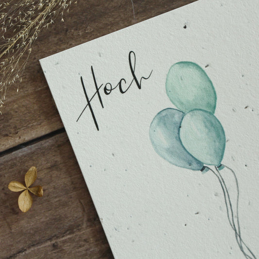 Heylittlegreen Postkarte "Hoch sollst Du leben!"