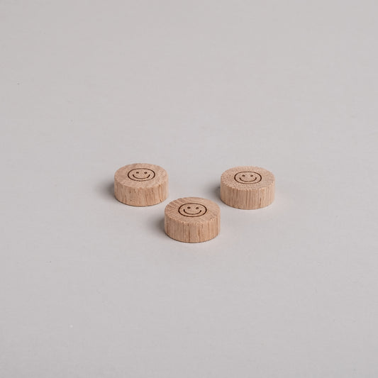 Eulenschnitt Holzmagnet "Smiley" 3-er Set