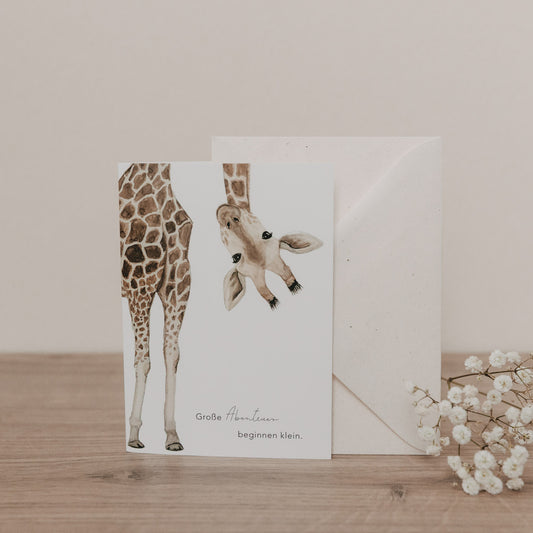 Eulenschnitt Klappkarte "Giraffe"