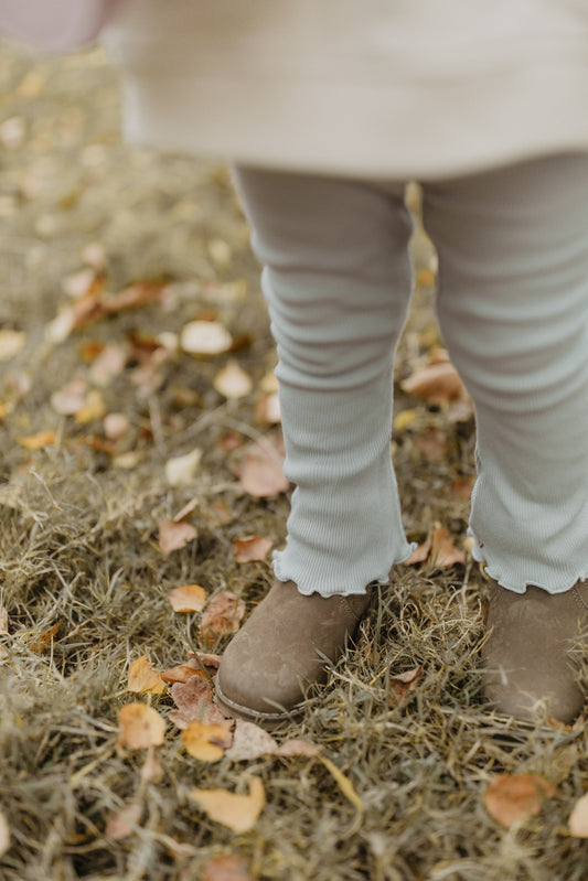 Leevje Schlag Leggings mit Schleife