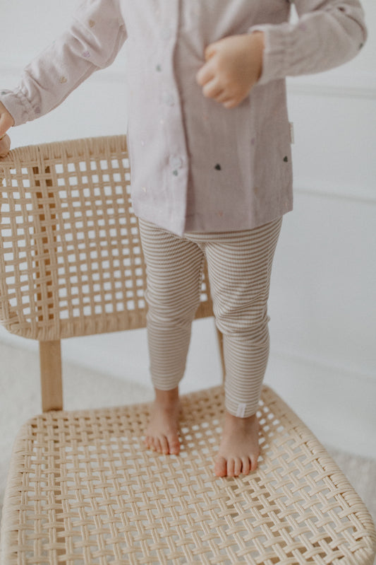 Leevje Leggings Beige Streifen