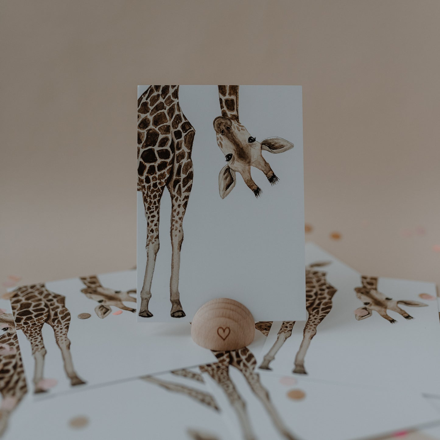 Eulenschnitt Postkarte "Giraffe"