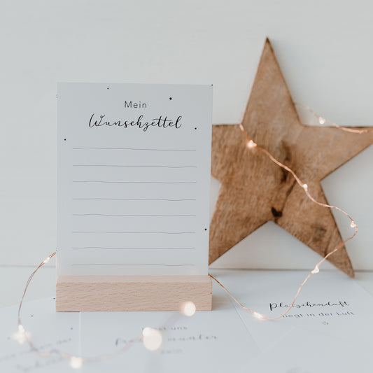 Eulenschnitt Postkarte "Wunschzettel Weihnachten"