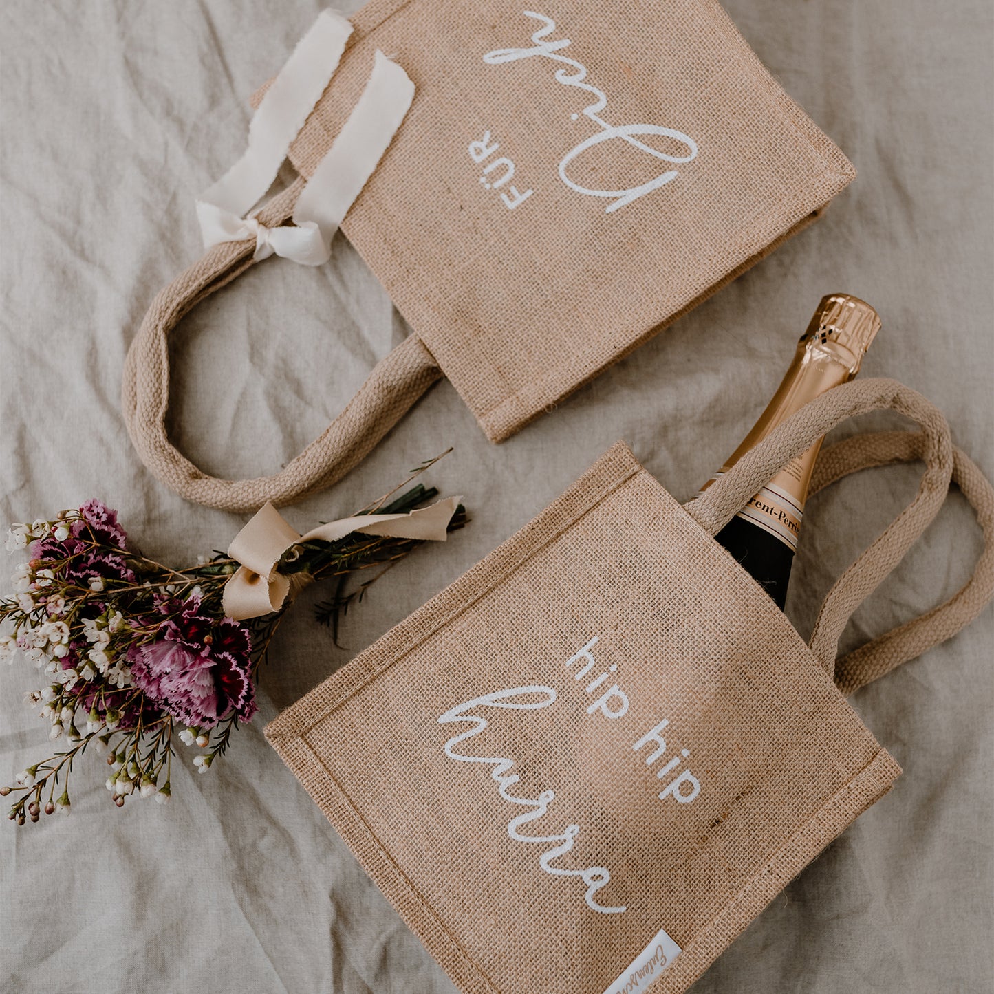 Eulenschnitt Mini Jute Shopper "Für Dich" 2-er Set