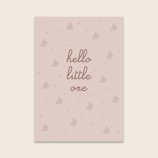 Ava & Yves Postkarte „Hello little one“ rosa