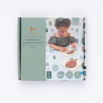 Fabelab 2-er Set Puzzle Pilz und Igel