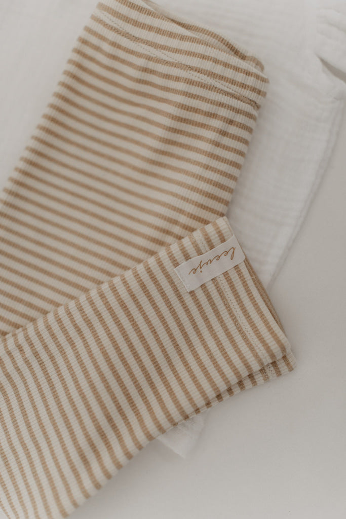 Leevje Leggings Beige Streifen