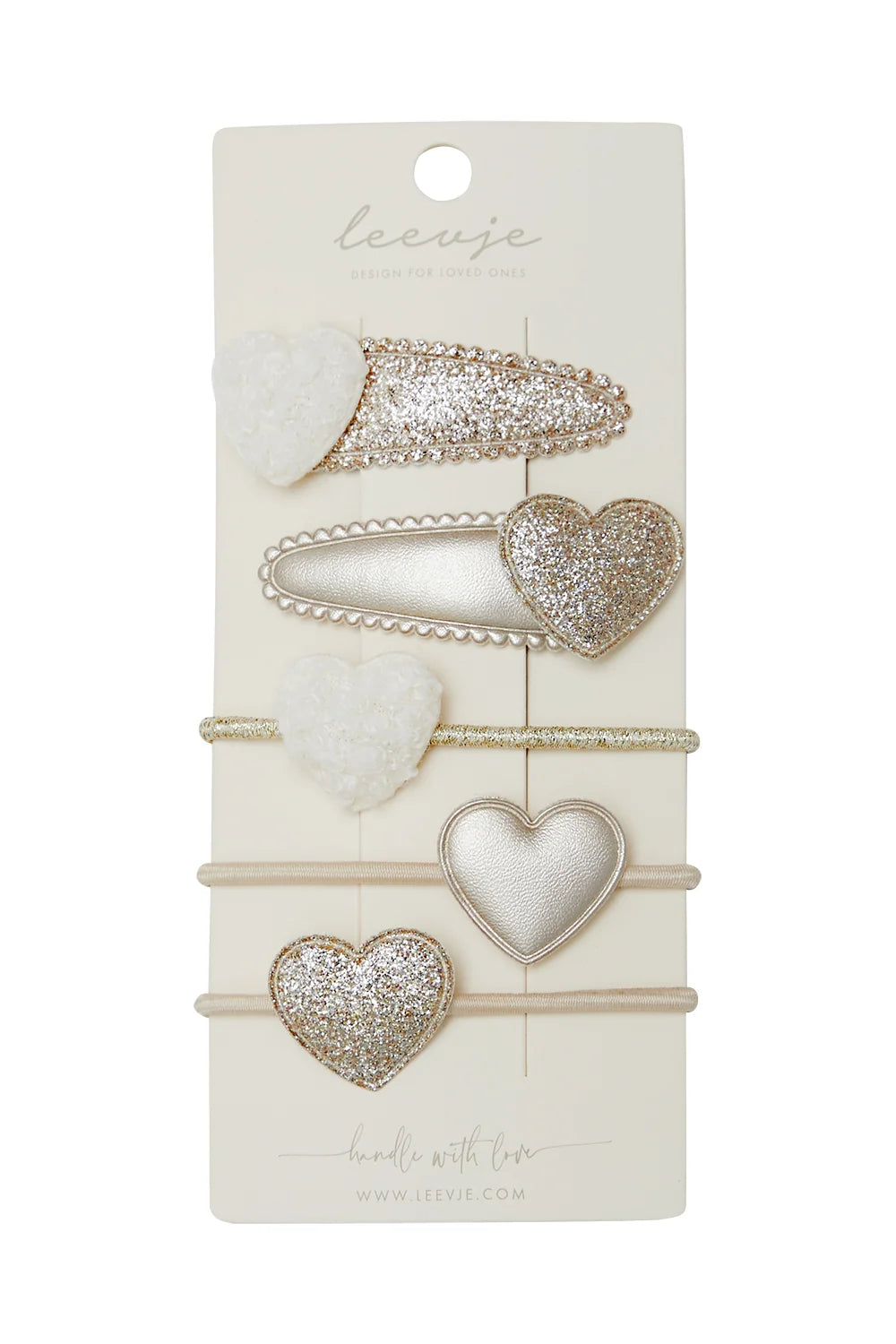 Leevje Haarspangen "Teddy and Glitter Heart Mix"