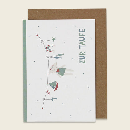 Ava & Yves Klappkarte "Zur Taufe- mint"