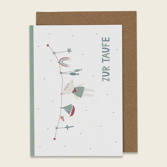Ava & Yves Klappkarte "Zur Taufe- mint"