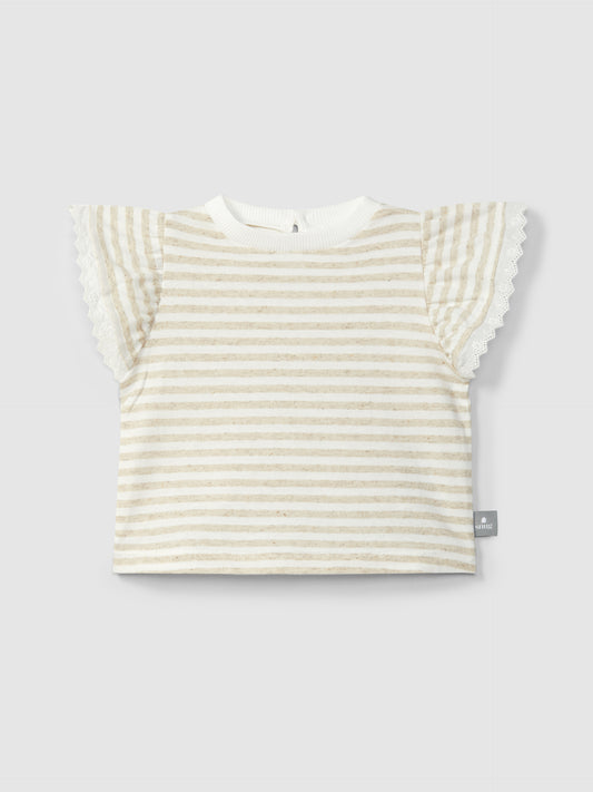 Snug gestreiftes T-shirt mit Rüschen