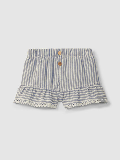 Snug gestreifte Shorts mit Rüschen