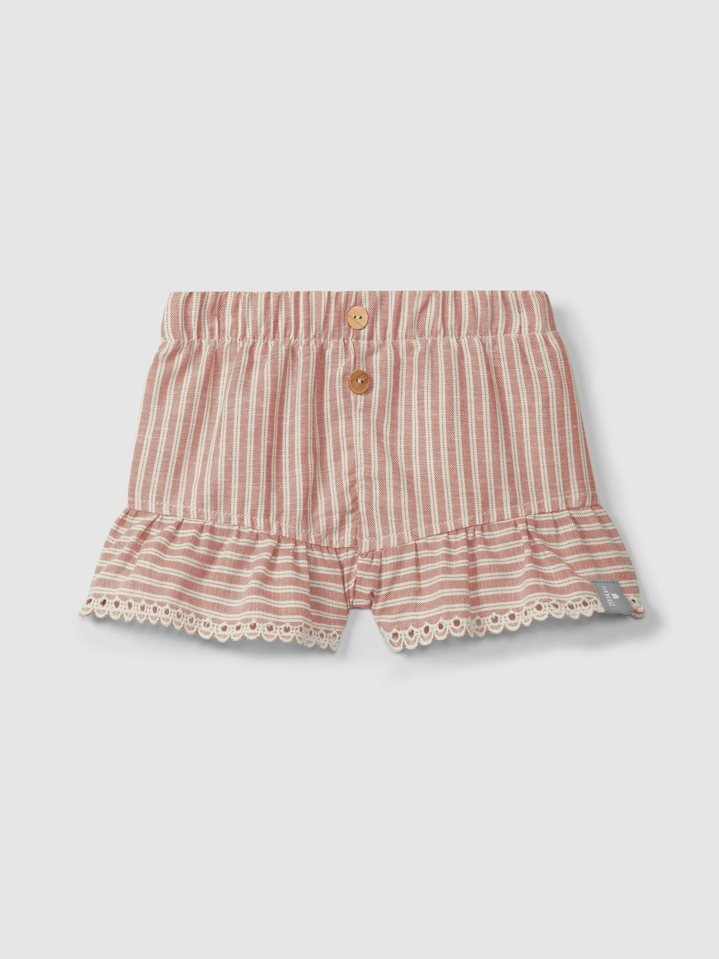 Snug gestreifte Shorts mit Rüschen