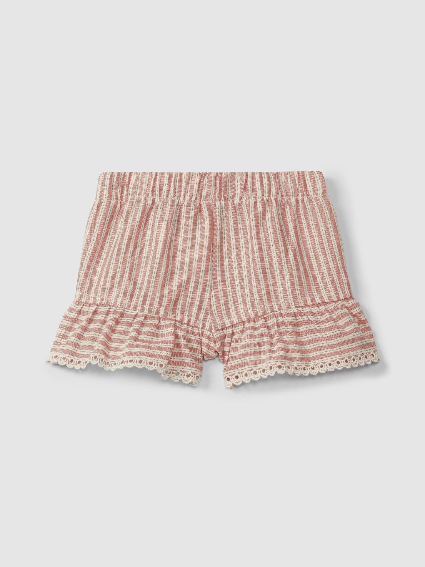 Snug gestreifte Shorts mit Rüschen