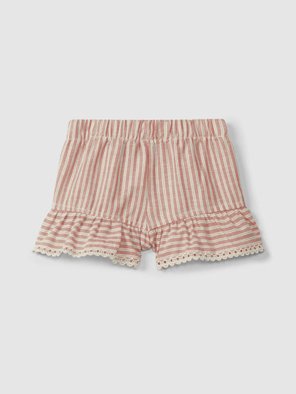 Snug gestreifte Shorts mit Rüschen