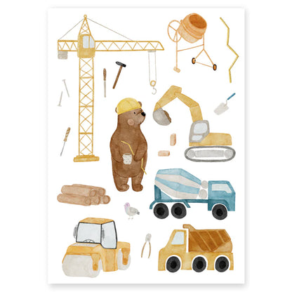 Hej Hanni Poster "Bär Baustelle"