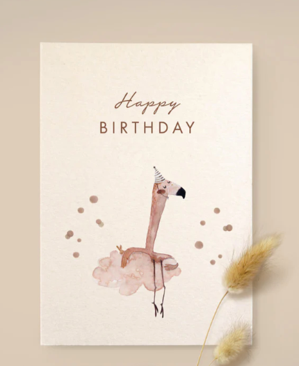 Leevje Postkarte "Flamingo Happy Birthday"