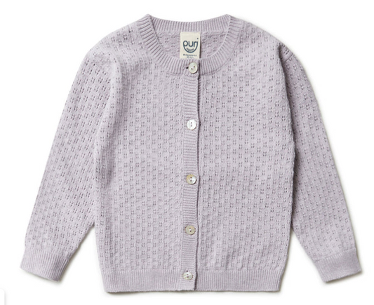 Puri Organic Strickjacke aus Ajourstrick