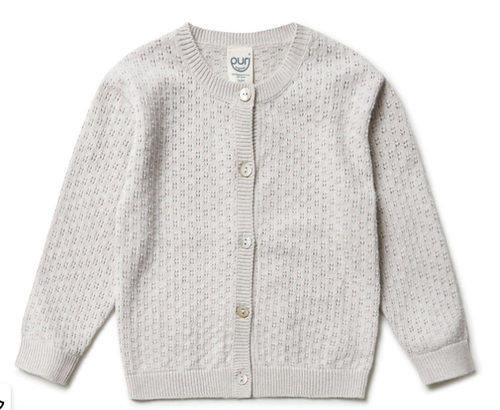 Puri Organic Strickjacke aus Ajourstrick
