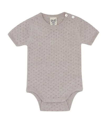 Puri Organic Kurzarmbody mit Ajourmuster
