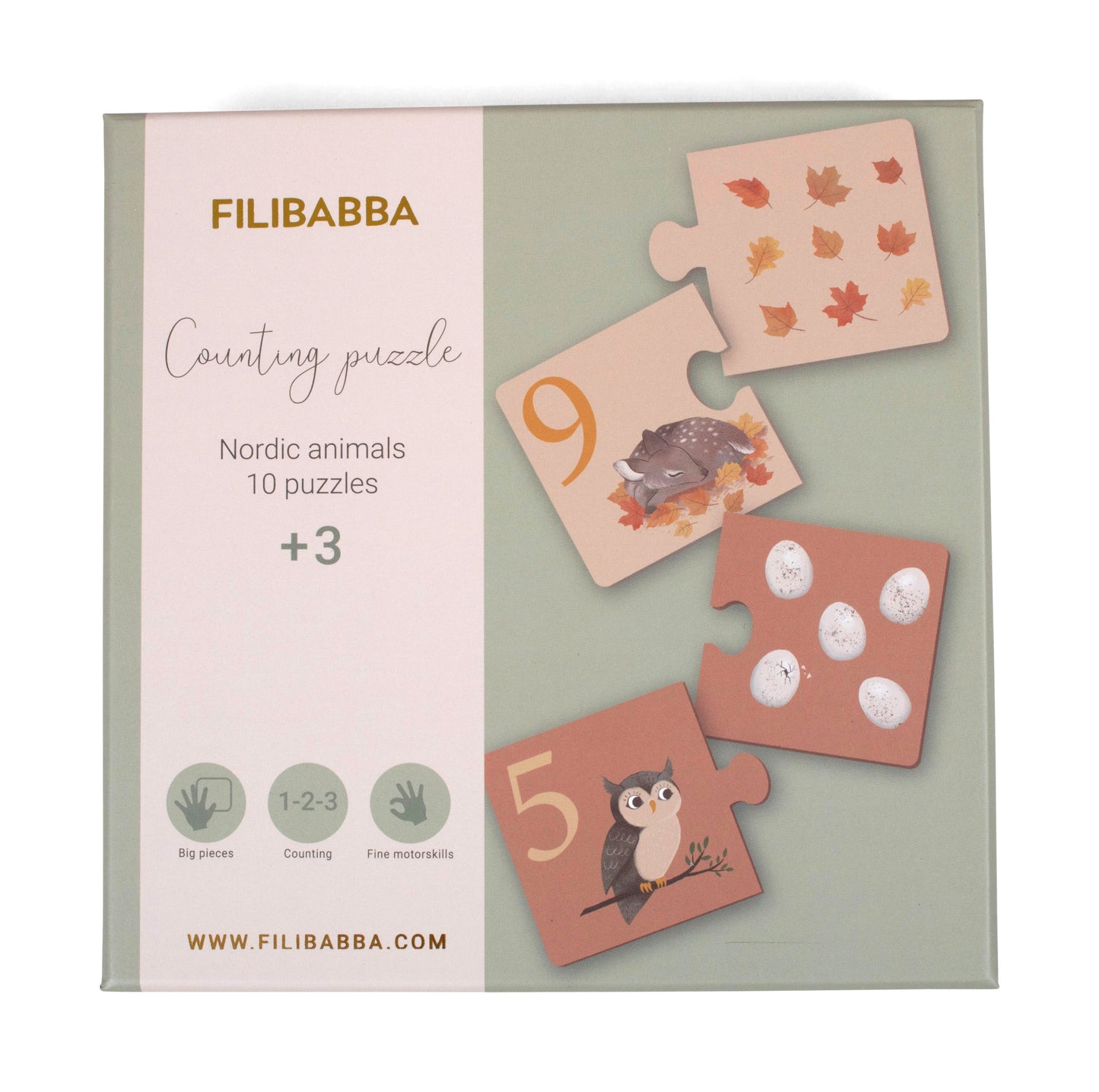 Filibabba Zähl Puzzle Nordische Tierwelt