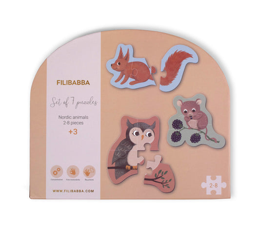 Filibabba Puzzle Set Nordische Tierwelt