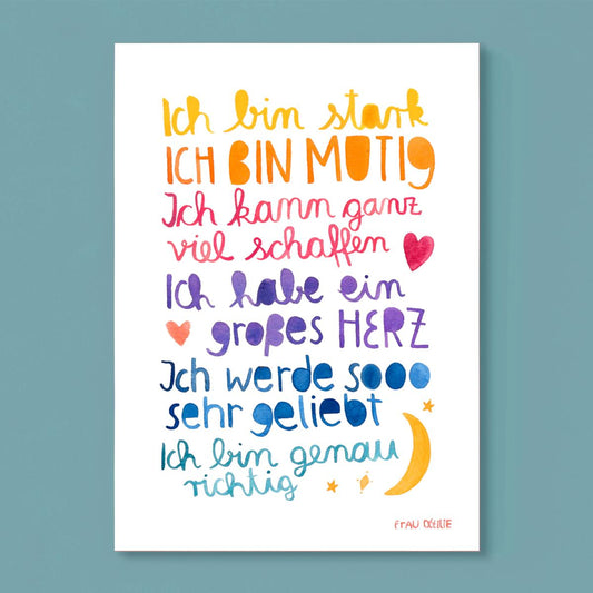 Frau Ottilie Poster "Affirmationen "A3