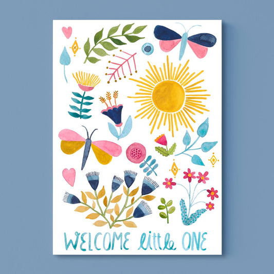 Frau Ottilie Postkarte- "Welcome little one"