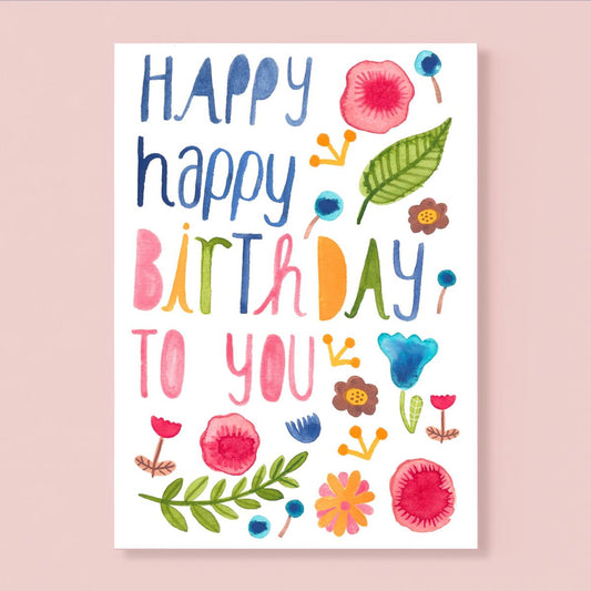 Frau Ottilie Postkarte- "Happy happy Birthday"
