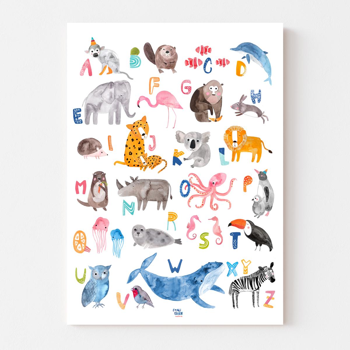 Frau Ottilie Poster "ABC der Tiere"- A3