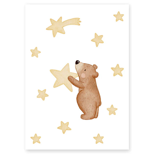Hej Hanni Poster "kleiner Bär mit Sternen"