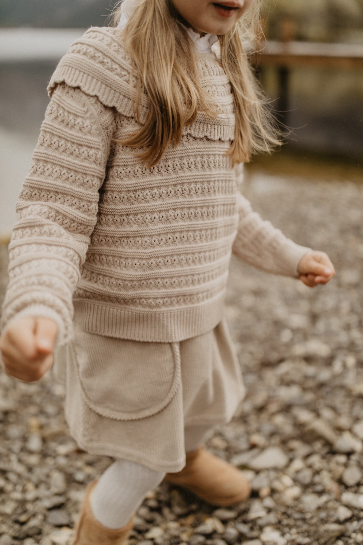 Leevje Strickpullover mit Kragen „Dusty Rose“
