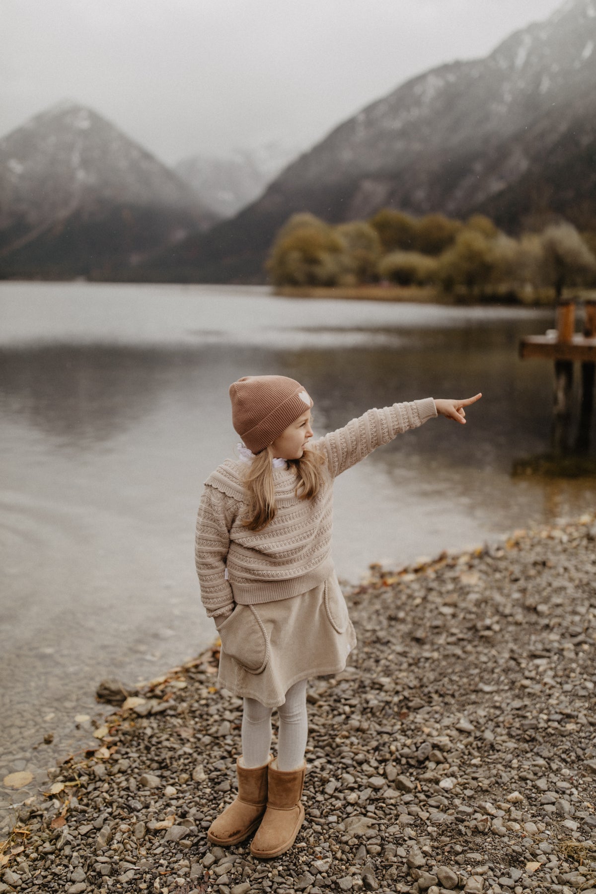 Leevje Strickpullover mit Kragen „Dusty Rose“