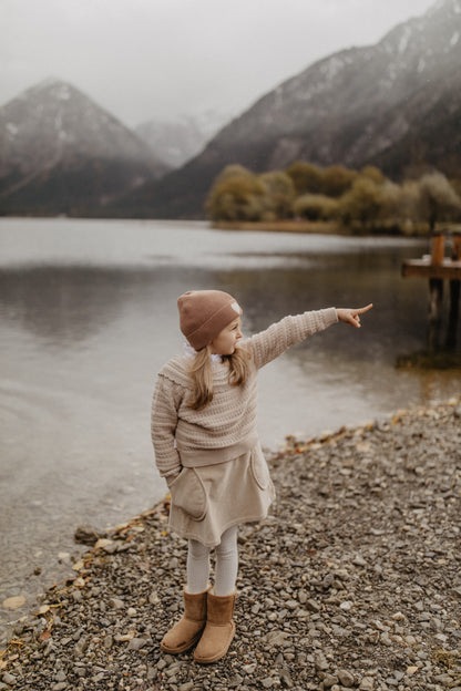 Leevje Strickpullover mit Kragen „Dusty Rose“