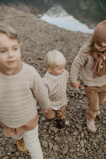 Leevje Strickpullover mit Kragen „Dusty Rose“