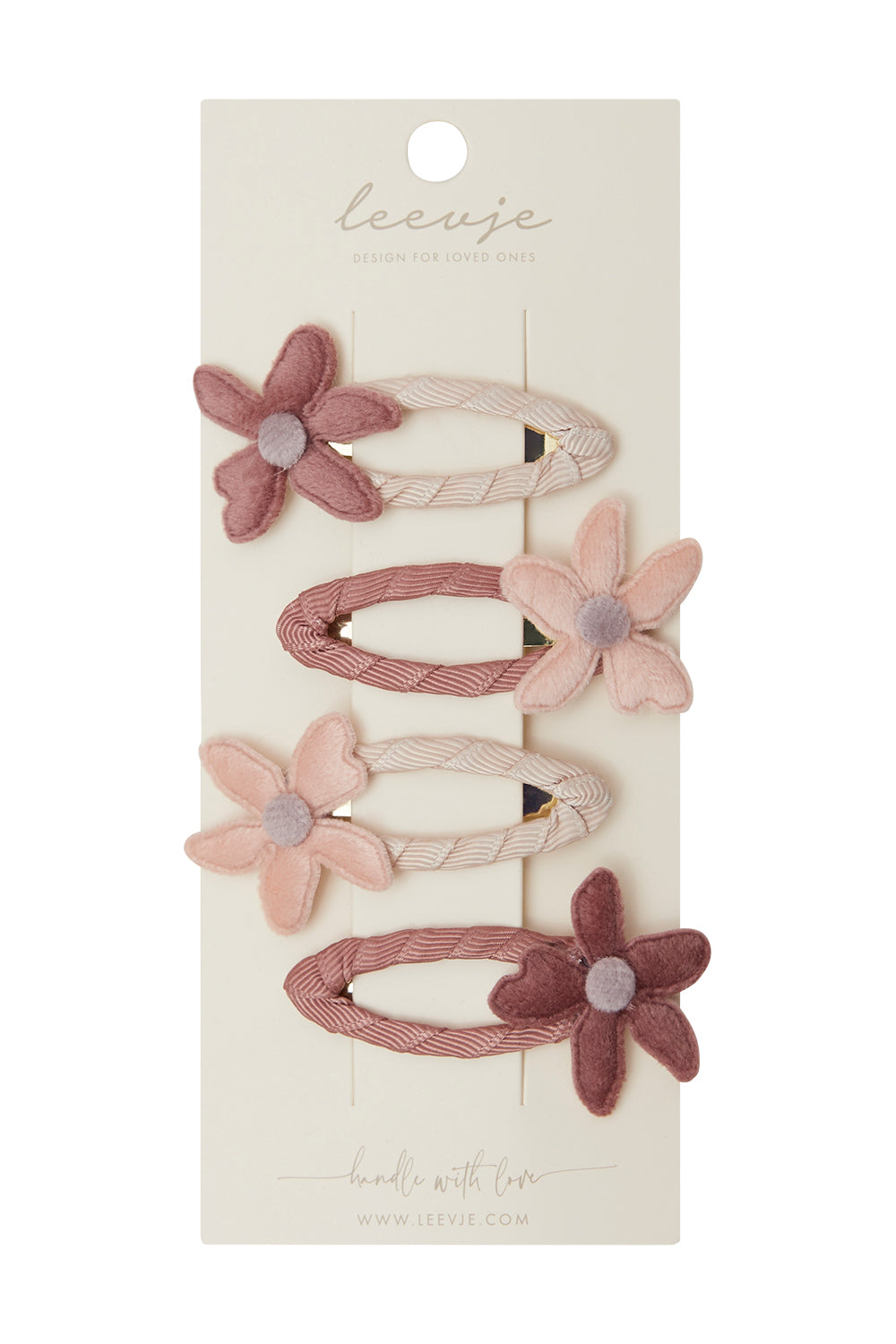 Leevje Haarspangen „Light Burgundy Flower"