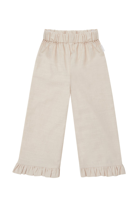 Leevje Hose mit ausgestelltem Bein in "Linen Optic"